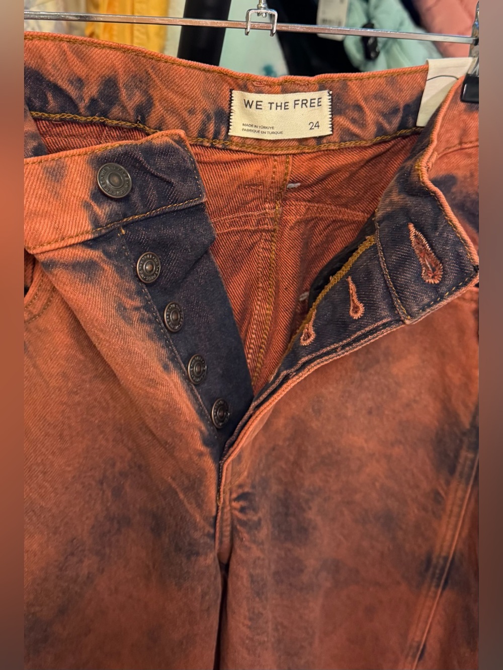 NWT Free People We The Free Good Luck Mid-Rise Barrel Jeans - raspberry - 24 - Picture 11 of 12